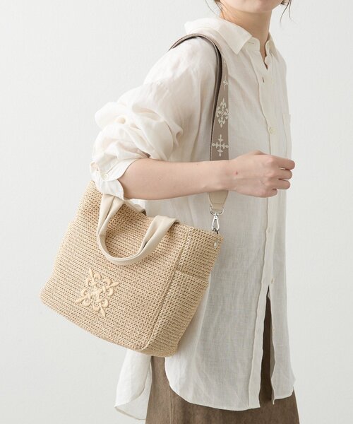 russet（ラシット）の「ナイロンラフィア2WAYトートバッグ（トートバッグ・レディース・アイボリー/ブラック/ダークブラウン・FREE）」の22枚目の写真