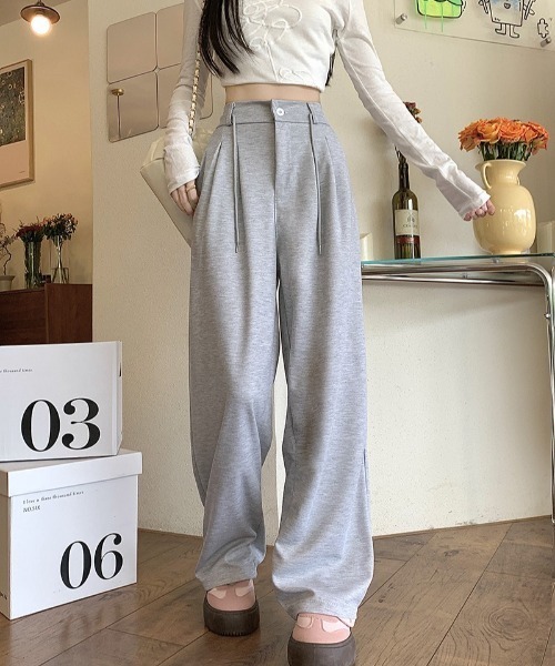 Teem Store（チームストア）の「フロントボタン セミワイドスウェットパンツ（スウェットパンツ・レディース・グレー/アッシュグレー/ブラック・L/M）」の11枚目の写真