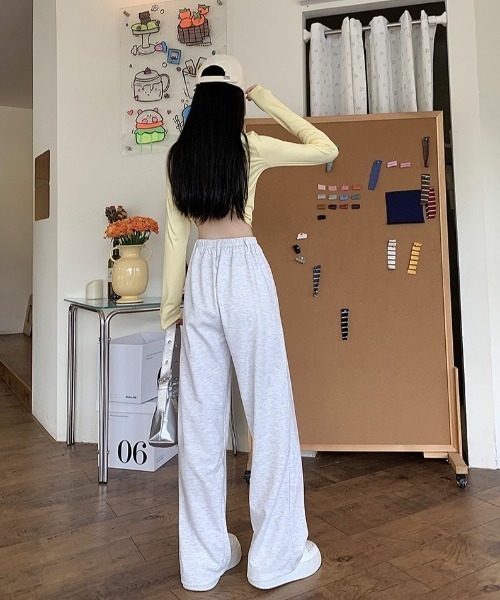 Teem Store（チームストア）の「フロントボタン セミワイドスウェットパンツ（スウェットパンツ・レディース・グレー/アッシュグレー/ブラック・L/M）」の16枚目の写真