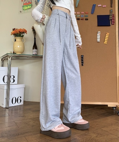 Teem Store（チームストア）の「フロントボタン セミワイドスウェットパンツ（スウェットパンツ・レディース・グレー/アッシュグレー/ブラック・L/M）」の10枚目の写真