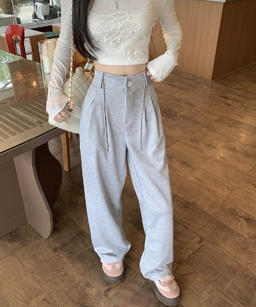 Teem Store（チームストア）の「フロントボタン セミワイドスウェットパンツ（スウェットパンツ・レディース・グレー/アッシュグレー/ブラック・L/M）」の8枚目の写真