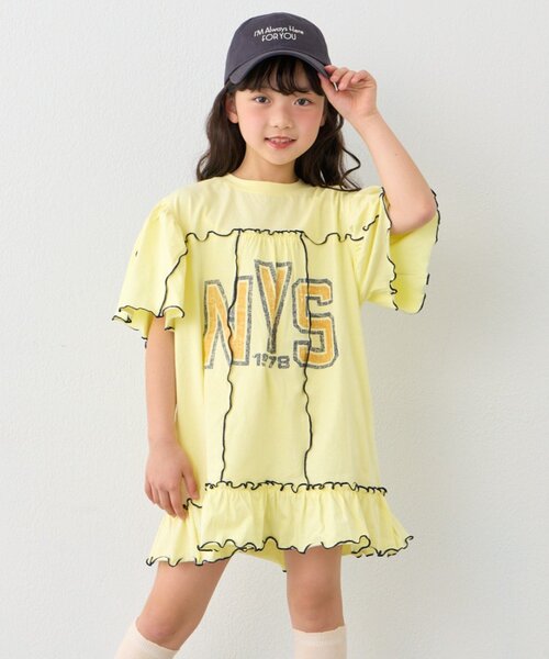 CIAOPANIC TYPY（チャオパニックティピー）の「【KIDS】メロウ切替チュニックワンピ（ワンピース・キッズ・グレー/チャコールグレー/イエロー・110/130/150）」の4枚目の写真