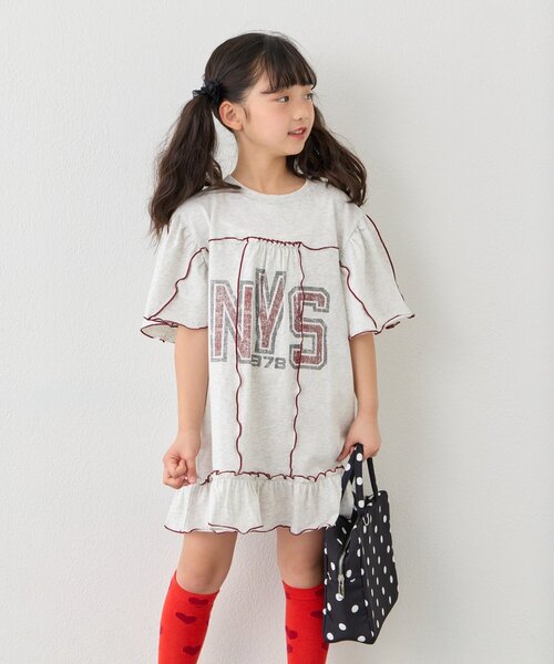 CIAOPANIC TYPY（チャオパニックティピー）の「【KIDS】メロウ切替チュニックワンピ（ワンピース・キッズ・グレー/チャコールグレー/イエロー・110/130/150）」の6枚目の写真