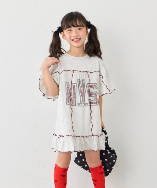 CIAOPANIC TYPY（チャオパニックティピー）の「【KIDS】メロウ切替チュニックワンピ（ワンピース・キッズ・グレー/チャコールグレー/イエロー・110/130/150）」の7枚目の写真