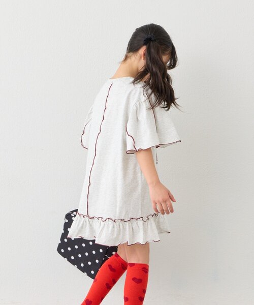 CIAOPANIC TYPY（チャオパニックティピー）の「【KIDS】メロウ切替チュニックワンピ（ワンピース・キッズ・グレー/チャコールグレー/イエロー・110/130/150）」の8枚目の写真