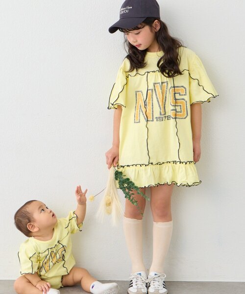 CIAOPANIC TYPY（チャオパニックティピー）の「【KIDS】メロウ切替チュニックワンピ（ワンピース・キッズ・グレー/チャコールグレー/イエロー・110/130/150）」の10枚目の写真