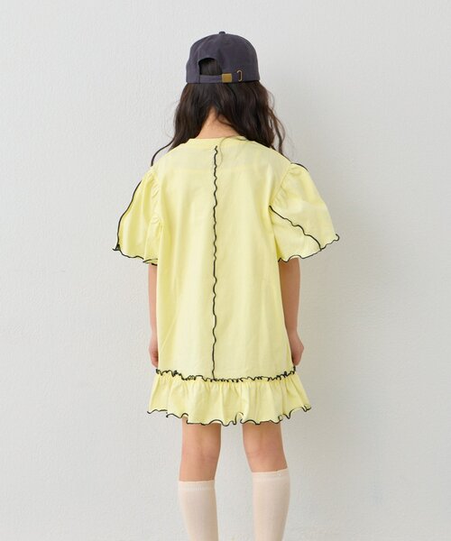 CIAOPANIC TYPY（チャオパニックティピー）の「【KIDS】メロウ切替チュニックワンピ（ワンピース・キッズ・グレー/チャコールグレー/イエロー・110/130/150）」の14枚目の写真