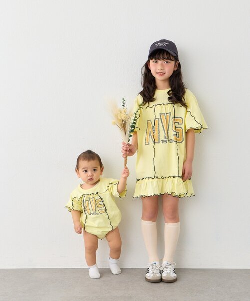 CIAOPANIC TYPY（チャオパニックティピー）の「【KIDS】メロウ切替チュニックワンピ（ワンピース・キッズ・グレー/チャコールグレー/イエロー・110/130/150）」の16枚目の写真