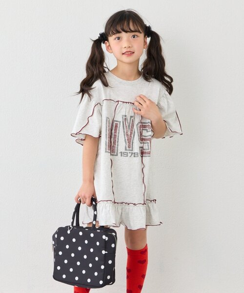 CIAOPANIC TYPY（チャオパニックティピー）の「【KIDS】メロウ切替チュニックワンピ（ワンピース・キッズ・グレー/チャコールグレー/イエロー・110/130/150）」の17枚目の写真
