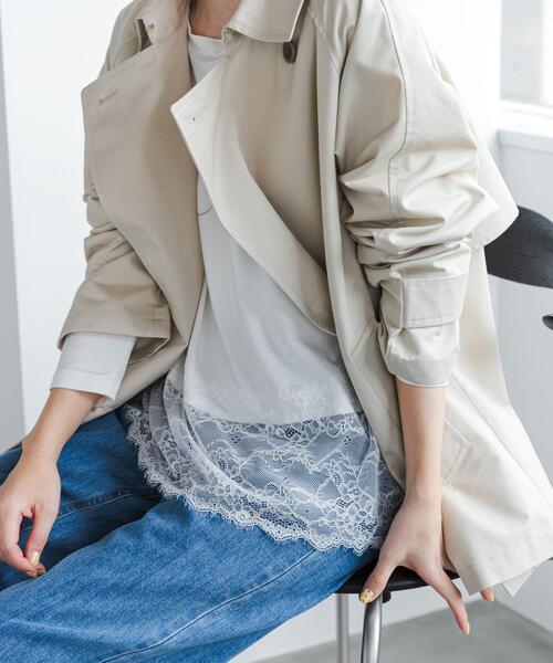 URBAN RESEARCH DOORS(アーバンリサーチドアーズ)の「レースドッキングカットソー(Tシャツ/カットソー・レディース・オフホワイト/ブラック・FREE)」の2枚目の写真