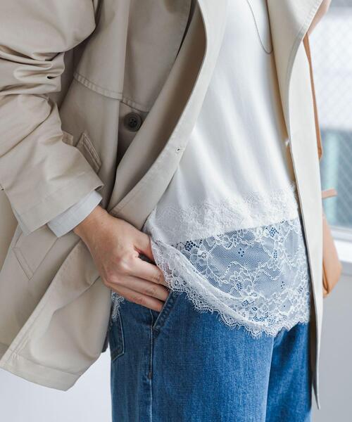 URBAN RESEARCH DOORS(アーバンリサーチドアーズ)の「レースドッキングカットソー(Tシャツ/カットソー・レディース・オフホワイト/ブラック・FREE)」の5枚目の写真