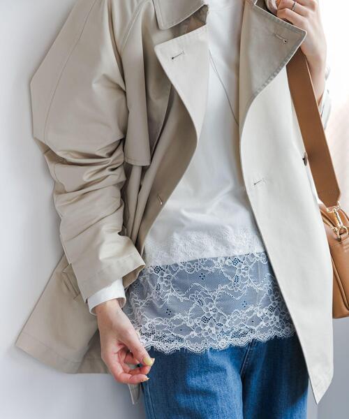 URBAN RESEARCH DOORS(アーバンリサーチドアーズ)の「レースドッキングカットソー(Tシャツ/カットソー・レディース・オフホワイト/ブラック・FREE)」の6枚目の写真