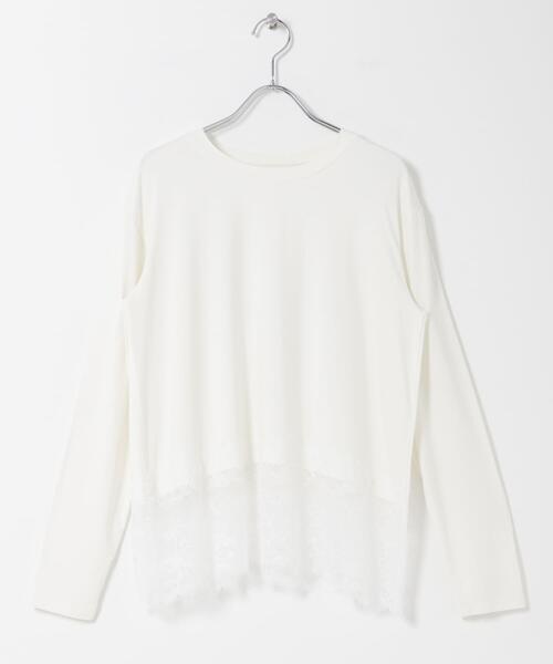 URBAN RESEARCH DOORS(アーバンリサーチドアーズ)の「レースドッキングカットソー(Tシャツ/カットソー・レディース・オフホワイト/ブラック・FREE)」の10枚目の写真