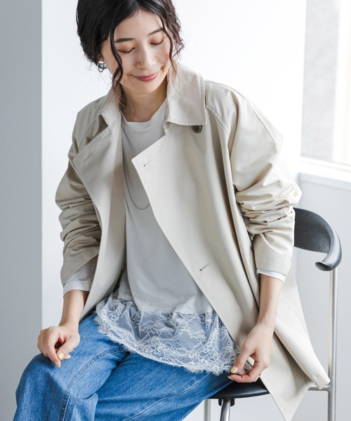 URBAN RESEARCH DOORS（アーバンリサーチドアーズ）の「レースドッキングカットソー（Tシャツ/カットソー・レディース・オフホワイト/ブラック・FREE）」の3枚目の写真