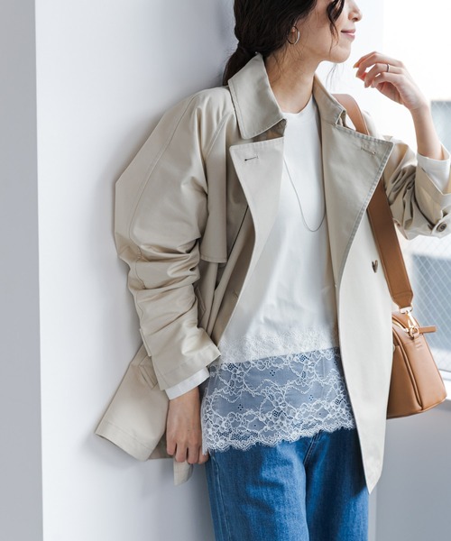 URBAN RESEARCH DOORS（アーバンリサーチドアーズ）の「レースドッキングカットソー（Tシャツ/カットソー・レディース・オフホワイト/ブラック・FREE）」の7枚目の写真