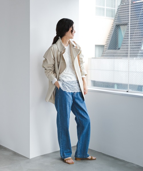 URBAN RESEARCH DOORS（アーバンリサーチドアーズ）の「レースドッキングカットソー（Tシャツ/カットソー・レディース・オフホワイト/ブラック・FREE）」の9枚目の写真