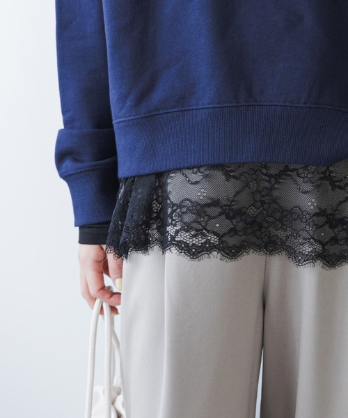 URBAN RESEARCH DOORS（アーバンリサーチドアーズ）の「レースドッキングカットソー（Tシャツ/カットソー・レディース・オフホワイト/ブラック・FREE）」の12枚目の写真