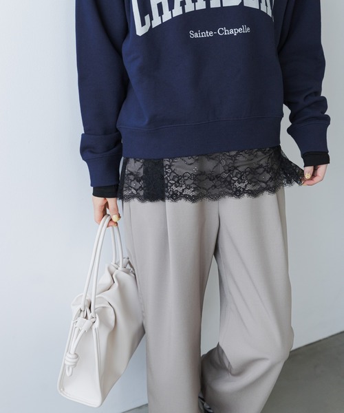 URBAN RESEARCH DOORS（アーバンリサーチドアーズ）の「レースドッキングカットソー（Tシャツ/カットソー・レディース・オフホワイト/ブラック・FREE）」の15枚目の写真