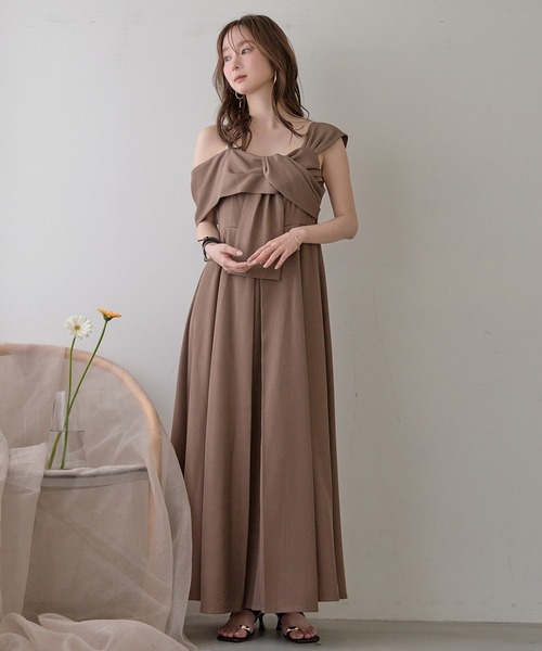 セール】ribbon design one shoulder onepiece / リボンデザインワン
