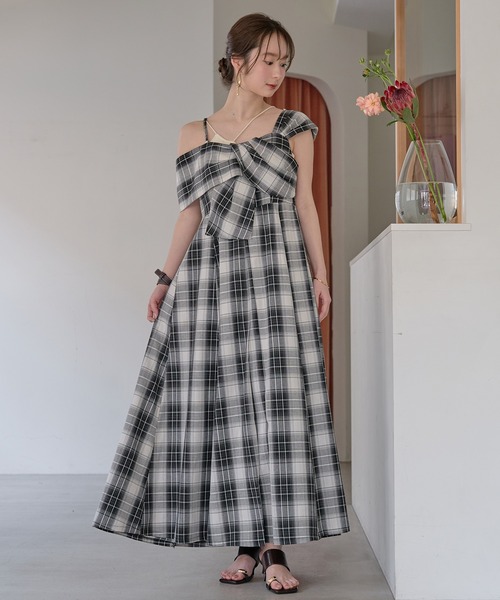 ribbon design one shoulder onepiece / リボンデザインワンショルダー