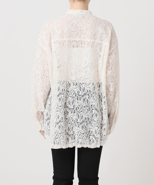 JOURNAL STANDARD(ジャーナルスタンダード)の「《WEB限定追加2》スタンドカラーレースロングスリーブブラウス(シャツ/ブラウス・レディース・ホワイト/ネイビー・FREE)」の22枚目の写真