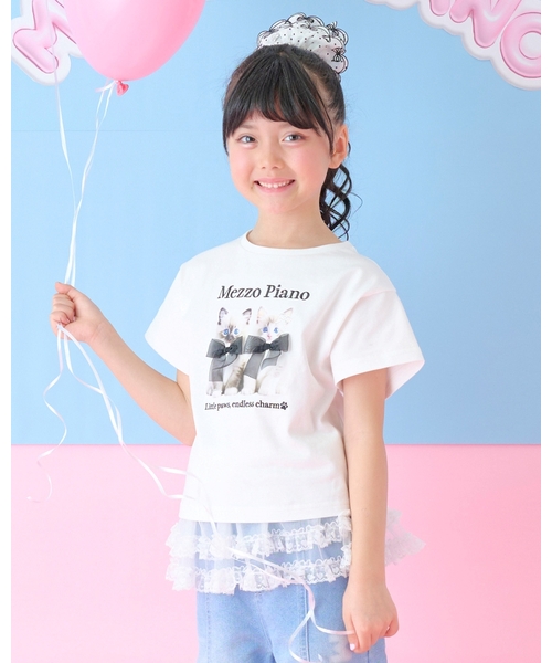 セール】子猫プリント 半袖Tシャツ（Tシャツ/カットソー）｜mezzo