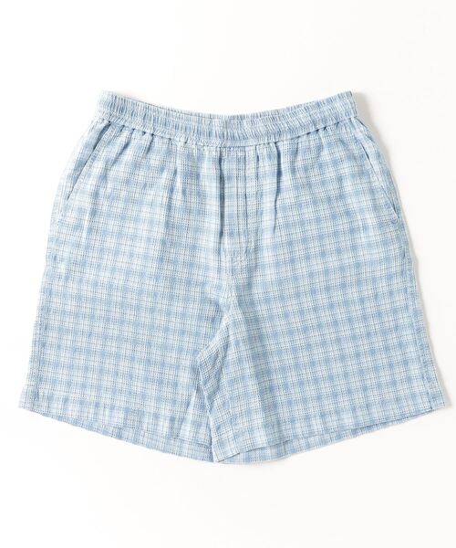 SEAGREEN(シーグリーン)の「SEAGREEN(シーグリーン) INDIGO CHECK SHORTS(その他パンツ・メンズ・ネイビー/ライトブルー・4/3/2)」の1枚目の写真