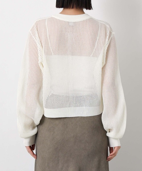 Gready Brilliant（グレディブリリアン）の「メッシュクルーパフカーディガン（カーディガン/ボレロ・レディース・ブラウン/オフホワイト・FREE）」の20枚目の写真