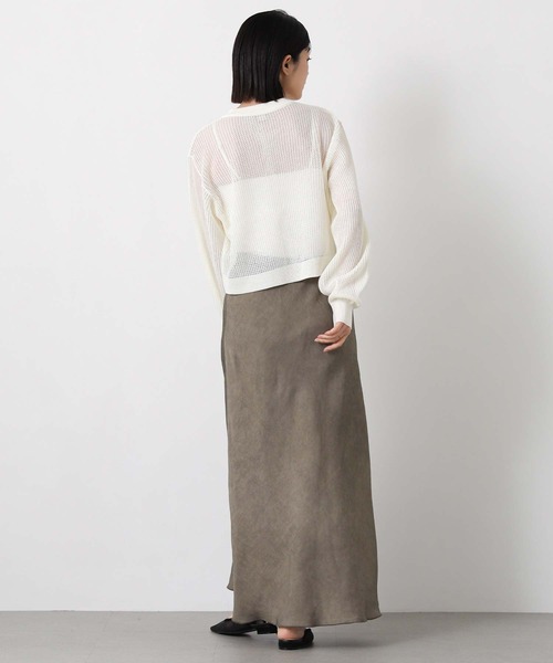 Gready Brilliant（グレディブリリアン）の「メッシュクルーパフカーディガン（カーディガン/ボレロ・レディース・ブラウン/オフホワイト・FREE）」の5枚目の写真