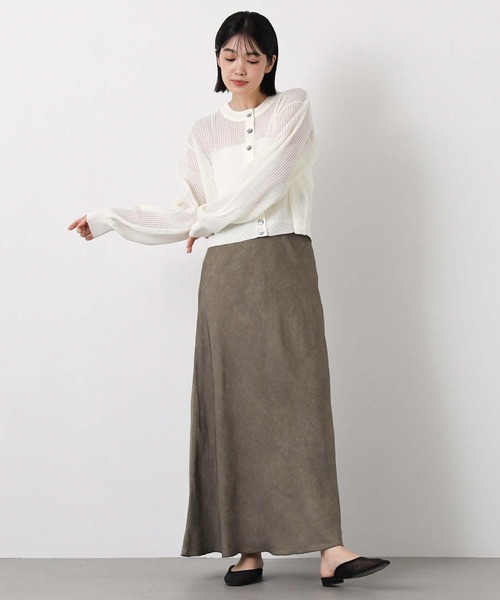 Gready Brilliant（グレディブリリアン）の「メッシュクルーパフカーディガン（カーディガン/ボレロ・レディース・ブラウン/オフホワイト・FREE）」の6枚目の写真