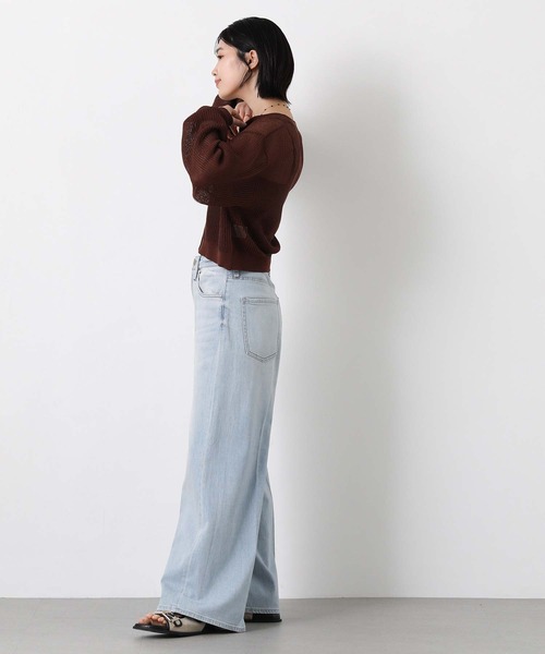 Gready Brilliant（グレディブリリアン）の「メッシュクルーパフカーディガン（カーディガン/ボレロ・レディース・ブラウン/オフホワイト・FREE）」の12枚目の写真