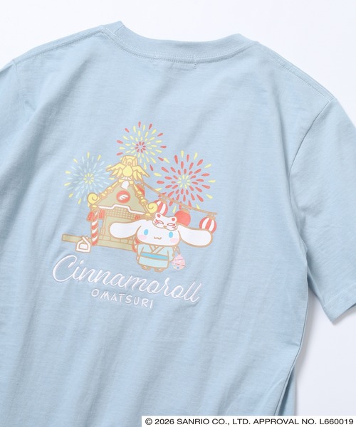 sanrio（サンリオ）の「サンリオキャラクターズ 和柄天竺半袖Tシャツ（Tシャツ/カットソー・レディース・ブラック/ネイビー/ブラウン/オートミール/ピンクベージュ/サックスブルー系/ブラック系/ホワイト/ネイビー系/オフホワイト・L/M/LL）」の9枚目の写真