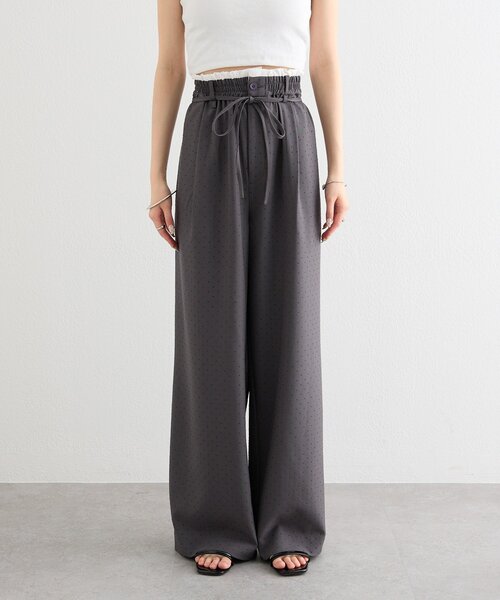 新色IVO・GRY/3サイズ展開◎】ラインストーンWベルトパンツ
