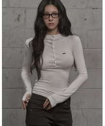 High-neck Hooded Top (white)