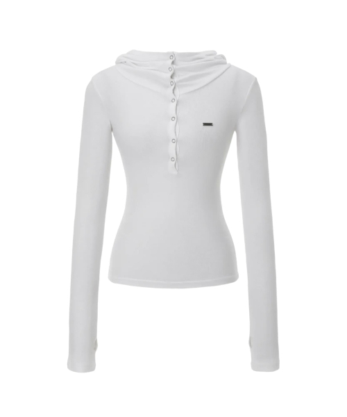 KHAKIPOINT（カーキポイント）の「High-neck Hooded Top (white)（パーカー・レディース・その他・FREE）」の4枚目の写真