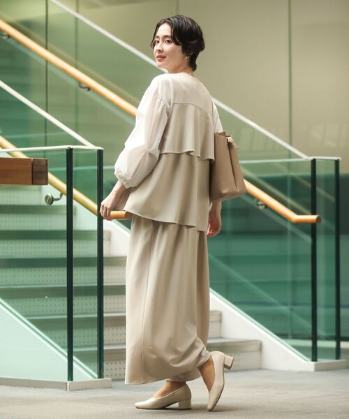 Green Parks(グリーンパークス)の「イージーケアワイドガウチョパンツ(その他パンツ・レディース・杢グレー/ライトベージュ/ブラック・L/M)」の19枚目の写真