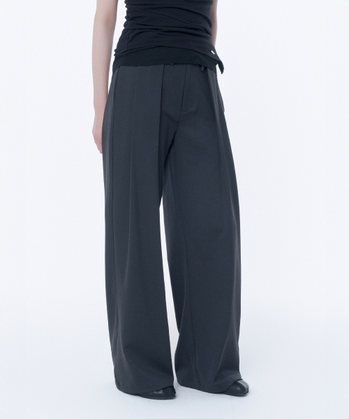 Miseki SEOUL(ミセキソウル)の「Big pleats belted pants CHARCOAL(その他パンツ・レディース・その他・2/1)」の1枚目の写真