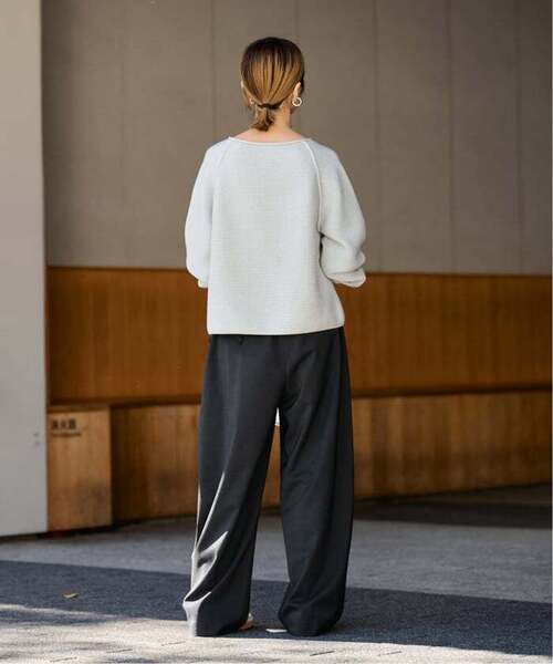 FRAMeWORK(フレームワーク)の「≪WEB限定≫タックカーブバックゴムパンツ 2(スラックス・レディース・ホワイト/ブラック・38/36/34)」の13枚目の写真