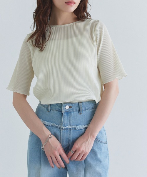 ECLAM（クラム）の「[ECLAM]シアープリーツカットソー（Tシャツ/カットソー・レディース・シルバー/アイボリー・M/L）」の11枚目の写真