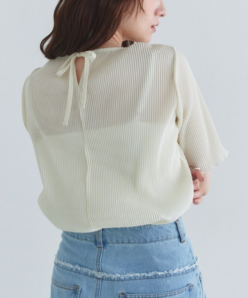 ECLAM（クラム）の「[ECLAM]シアープリーツカットソー（Tシャツ/カットソー・レディース・シルバー/アイボリー・M/L）」の13枚目の写真
