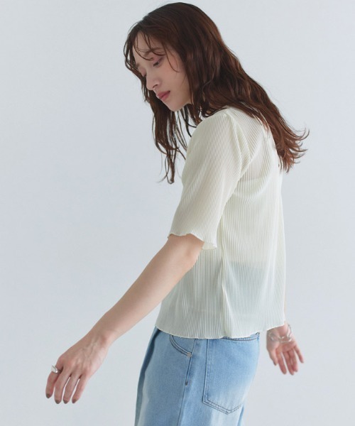 ECLAM（クラム）の「[ECLAM]シアープリーツカットソー（Tシャツ/カットソー・レディース・シルバー/アイボリー・M/L）」の15枚目の写真