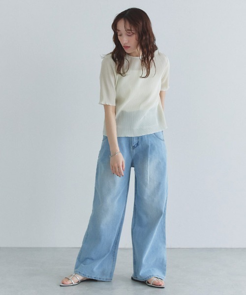 ECLAM（クラム）の「[ECLAM]シアープリーツカットソー（Tシャツ/カットソー・レディース・シルバー/アイボリー・M/L）」の16枚目の写真
