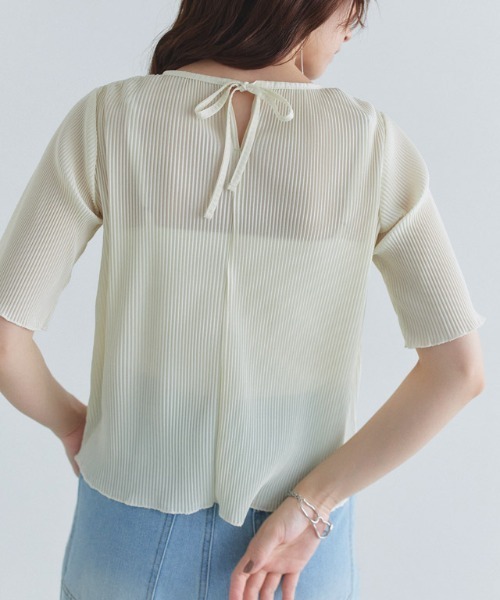 ECLAM（クラム）の「[ECLAM]シアープリーツカットソー（Tシャツ/カットソー・レディース・シルバー/アイボリー・M/L）」の17枚目の写真