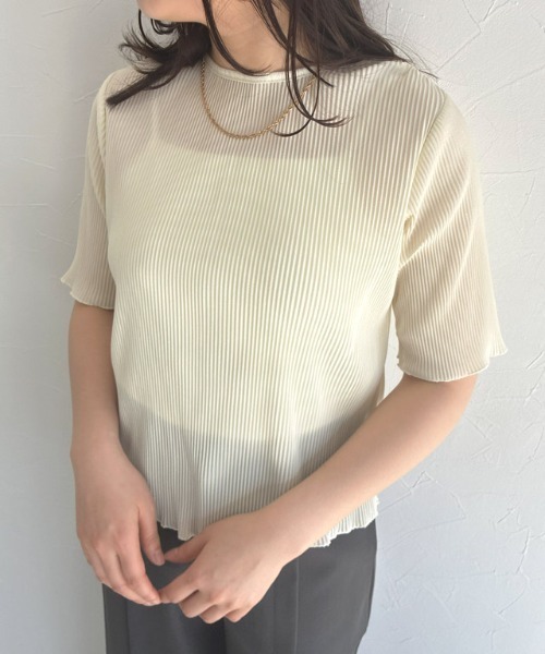 ECLAM（クラム）の「[ECLAM]シアープリーツカットソー（Tシャツ/カットソー・レディース・シルバー/アイボリー・M/L）」の19枚目の写真