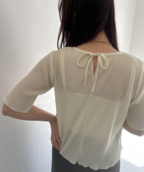 ECLAM（クラム）の「[ECLAM]シアープリーツカットソー（Tシャツ/カットソー・レディース・シルバー/アイボリー・M/L）」の20枚目の写真