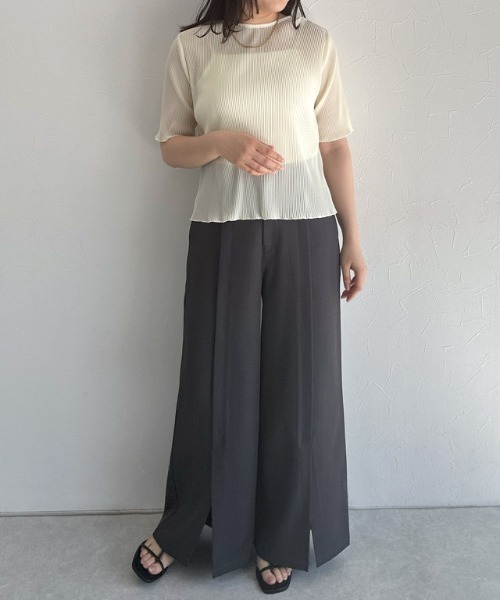 ECLAM（クラム）の「[ECLAM]シアープリーツカットソー（Tシャツ/カットソー・レディース・シルバー/アイボリー・M/L）」の21枚目の写真