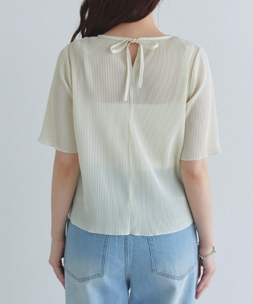 ECLAM（クラム）の「[ECLAM]シアープリーツカットソー（Tシャツ/カットソー・レディース・シルバー/アイボリー・M/L）」の10枚目の写真