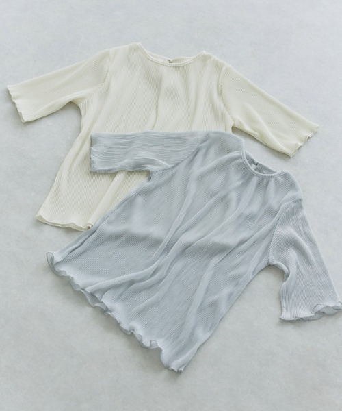 ECLAM（クラム）の「[ECLAM]シアープリーツカットソー（Tシャツ/カットソー・レディース・シルバー/アイボリー・M/L）」の3枚目の写真