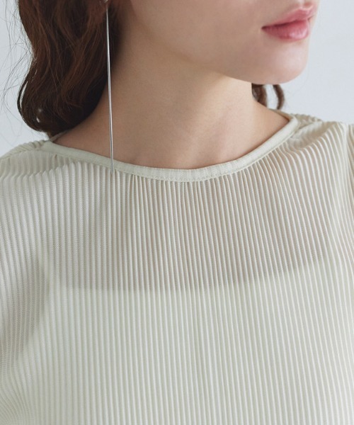 ECLAM（クラム）の「[ECLAM]シアープリーツカットソー（Tシャツ/カットソー・レディース・シルバー/アイボリー・M/L）」の5枚目の写真