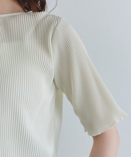 ECLAM（クラム）の「[ECLAM]シアープリーツカットソー（Tシャツ/カットソー・レディース・シルバー/アイボリー・M/L）」の7枚目の写真